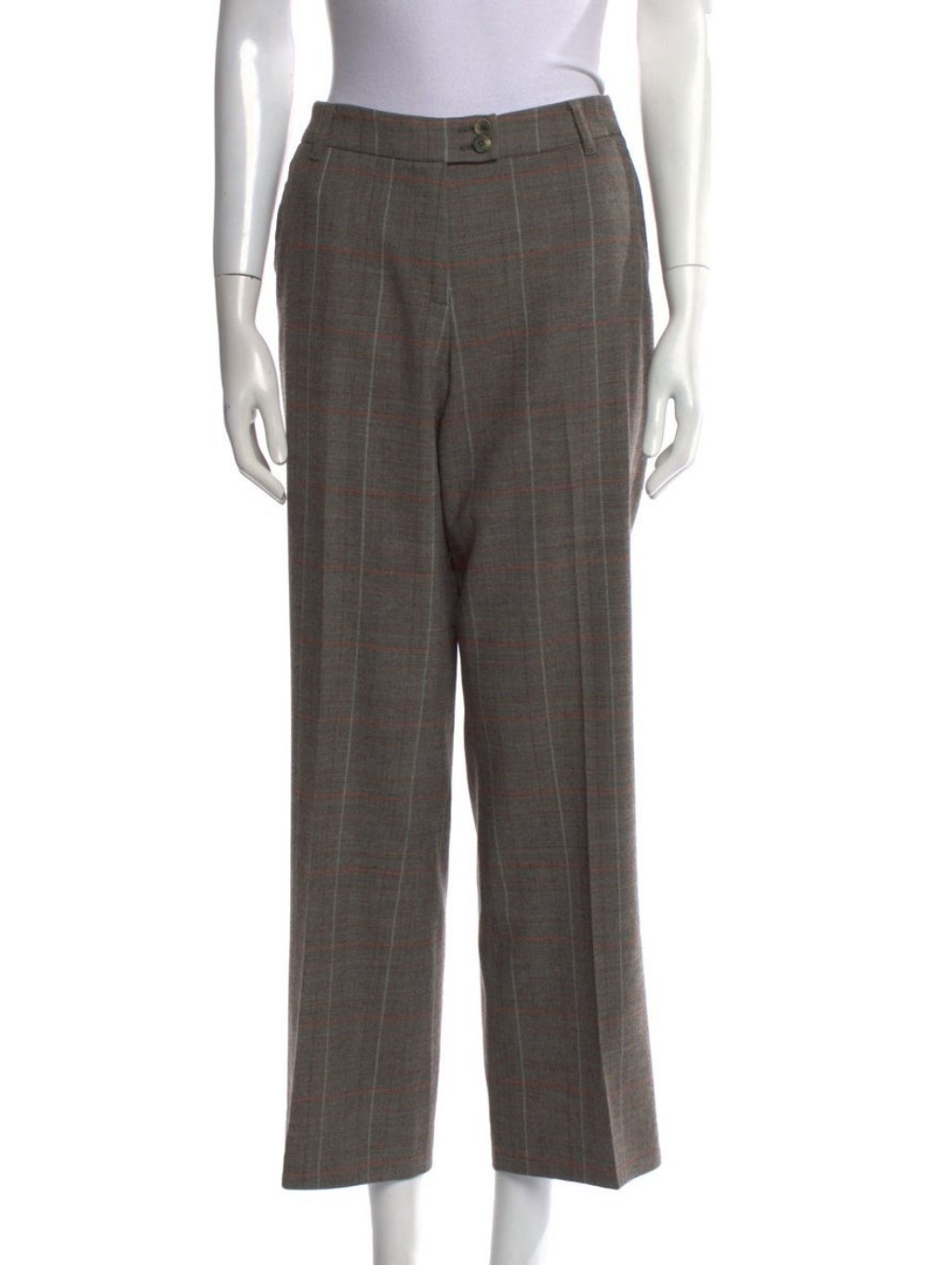 Etro Plaid Print Wide Leg Pants Sz It46